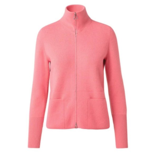 Faconnable Sweater Zipped Cardigan Jacket Deep Pink SZ SMALL NEW! - Picture 15 of 16